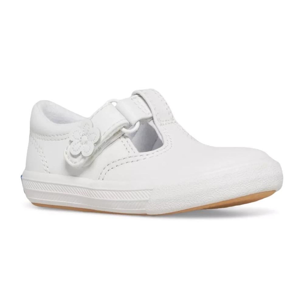 Keds White Baby Walker Shoes with Floral Detail
